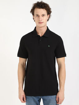 Calvin Klein - Mens Black Solid Polo T-Shirt