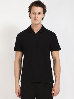 Calvin Klein - Mens Black Solid Polo T-Shirt