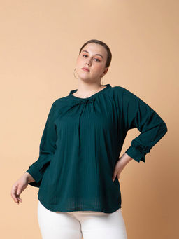 SHOWOFF - Womens Striped Green Top