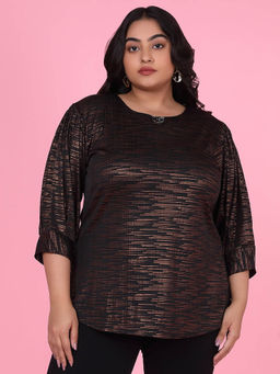 SHOWOFF - Womens Abstract Brown Top