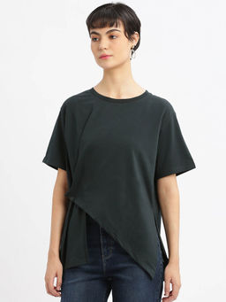 SHOWOFF - Womens Solid Green Top