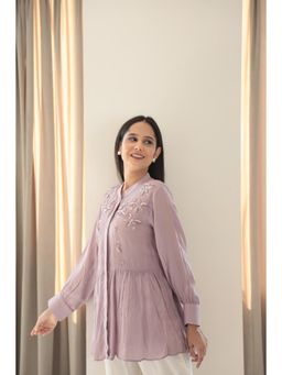 MINSH - Lavender Bloom Embroidered Top