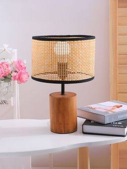 The Better Home - Bamboo Shade-Cylindrical Table Lamp