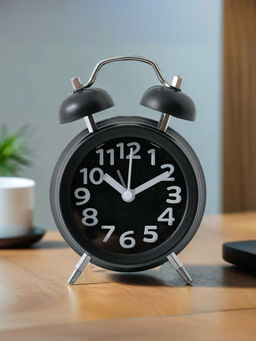 The Better Home - Black Alarm Clock Twin Bell