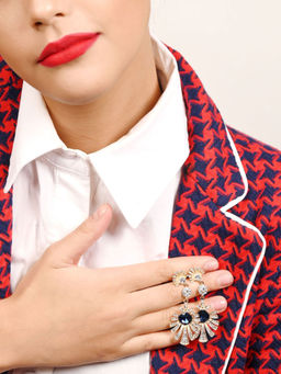 Odette - White Solid Plain Mixed Metal Earrings