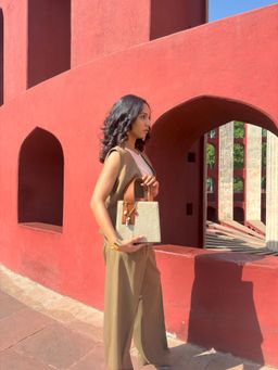 TANN TRIM - Mini Tt Canvas Sachal with Charms