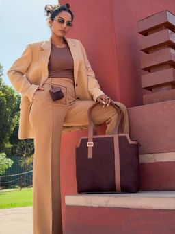 Tann Trim - The Brown Cascade Tote Bag with Pouch and Charms (Set of 3)