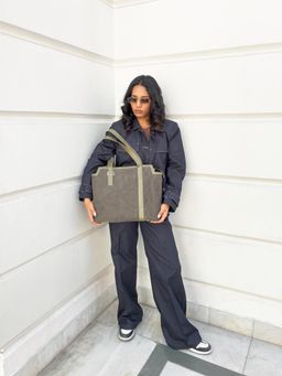 Tann Trim - The Olive Green Cascade Tote Bag with Pouch and Charms (Set of 3)
