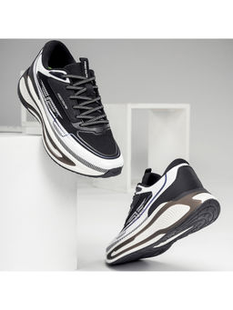 Red Tape - Men Colorblocked Black and White and Purple Athleisure Walking Shoes