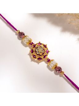Voylla - Regal Bloom Stone Floral Rakhi Gift Set For Brother