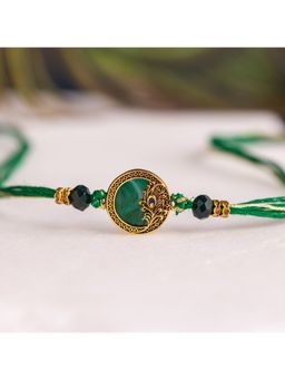 Voylla - Serene Peacock Mor Pankh Thread Rakhi Gift Set For Brother