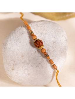 Voylla - Beaded Rudraksha Thread Rakhi Gift Set For Brother