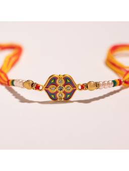 Voylla - Enameled Elegance Designer Thread Rakhi Gift Set For Brother