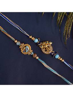 Voylla - Divine Lord Shri Blessings Mor Pankh Rakhi Gift Set For Brother (Pack of 3)