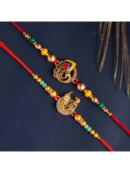 Voylla - Lord Krishna Mor Pankh Rakhi Gift Set For Brother (Pack of 3)