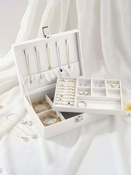 Kuber Industries - White Leather Jewellery