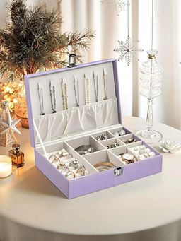 Kuber Industries - Lavender Leather Single Jewellery Box