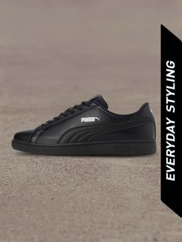 Puma - Smashic Unisex Black Sneakers (UK 3)