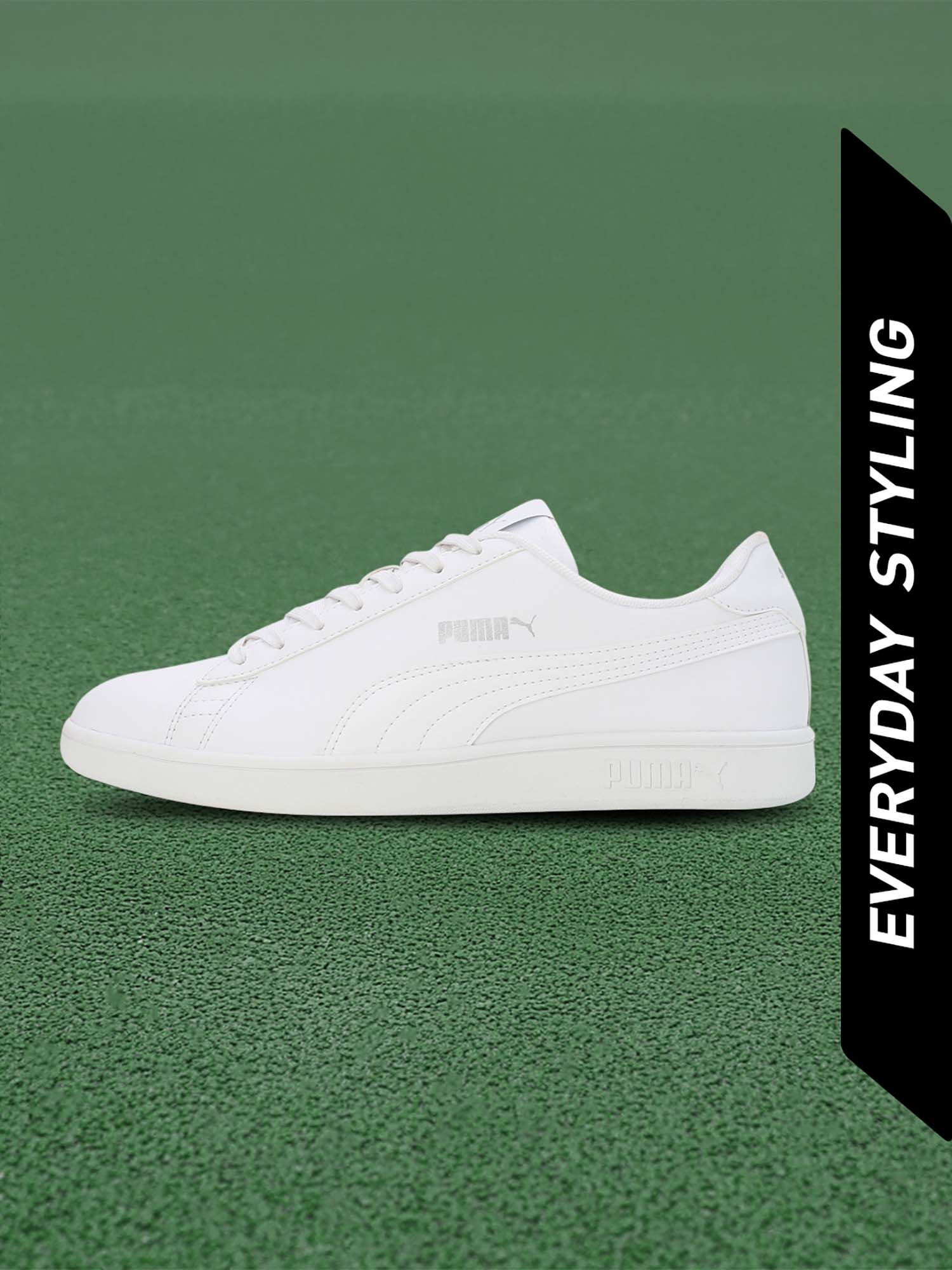 Puma Smashic Unisex White Sneakers (UK 3)