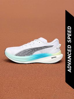 Puma - Deviate NITRO 3 WIDE Men White Running Shoes (UK 6.5)