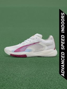 Puma - White Accelerate NITRO SQD Women High-Rebound Badminton Shoes