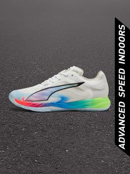 Puma - Unisex White Accelerate NITRO SQD High Rebound Badminton Shoes