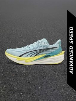 Puma - Men Blue Deviate NITRO 4 Max Running Shoes