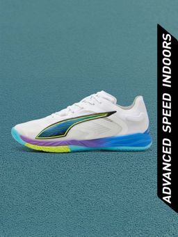 Puma - Unisex White Accelerate Nitro SQD 4 Badminton Shoes