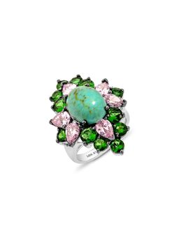 MISS JO - Garden Silver Cocktail Ring In Multicolor Size