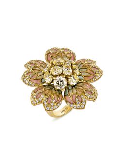 MISS JO - Wonderland Petal Silver Cocktail Ring In Gold Plating Size