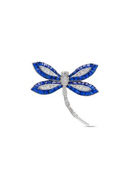 MISS JO - Woodland Dragonfly Silver Cocktail Ring In Blue Size