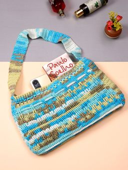 Magic Needles - Blue Rectangular Boho Bags