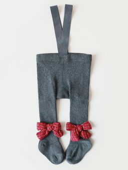 Hopscotch - Grey Bow Applique Stockings