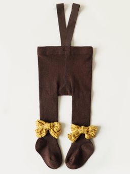 Hopscotch - Brown Bow Applique Stockings