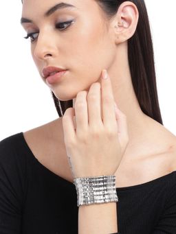RICHEERA - Women Silver-Toned Bangle-Style Bracelet