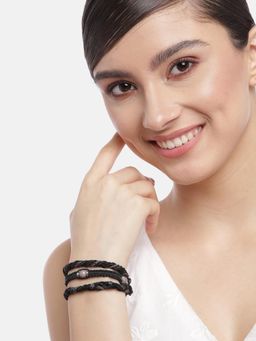 RICHEERA - Women Black And Grey Multistrand Bracelet