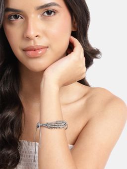 RICHEERA - Women Silver-Plated Grey Bracelet