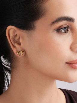 Palmonas - Graceful Bow Accent Studs - Waterproof And Anti-Tarnish