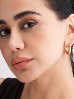 Palmonas - Lunar Curve Hoop Earrings - Waterproof And Anti-Tarnish