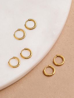 Palmonas - Radiant Stacked Hoops - Waterproof And Anti-Tarnish (Pack of 3)