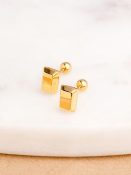 Palmonas - Sculpted Block Studs - Waterproof And Anti-Tarnish
