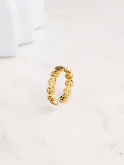 Palmonas - Floral Whimsy Open Band Ring - Waterproof And Anti-Tarnish