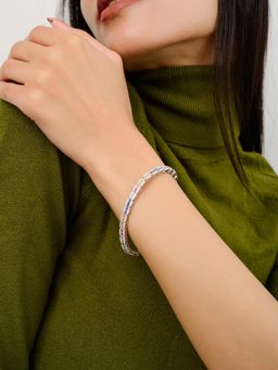 METALM - 925 Silver Tennis Bracelet For Women- Multicolor Eye Catching Cz Diamonds