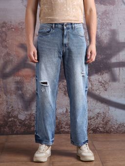Hubberholme - Men Loose Fit cotton Heavy Distress Jeans