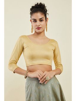Soch - Gold Cotton Spandex Prince Cut Blouse