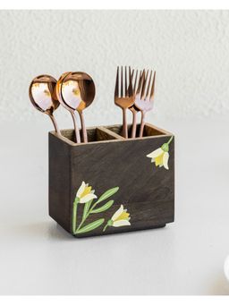 AURUM CRAFTS - Mirra Hand Painted Wooden Cutlery Stand