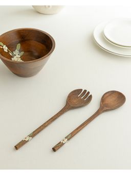 AURUM CRAFTS - Bella Mango Wood Salad Spoons (Pack of 2)