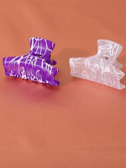 Estele - Multicolor Plastic Hair Clutchers for Women or Girl Pack of 2