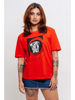 FREAKINS - Red Space Oversized T-Shirt