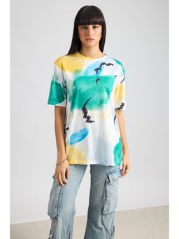 FREAKINS - Printed Womens T-Shirt - Water Colour Effect